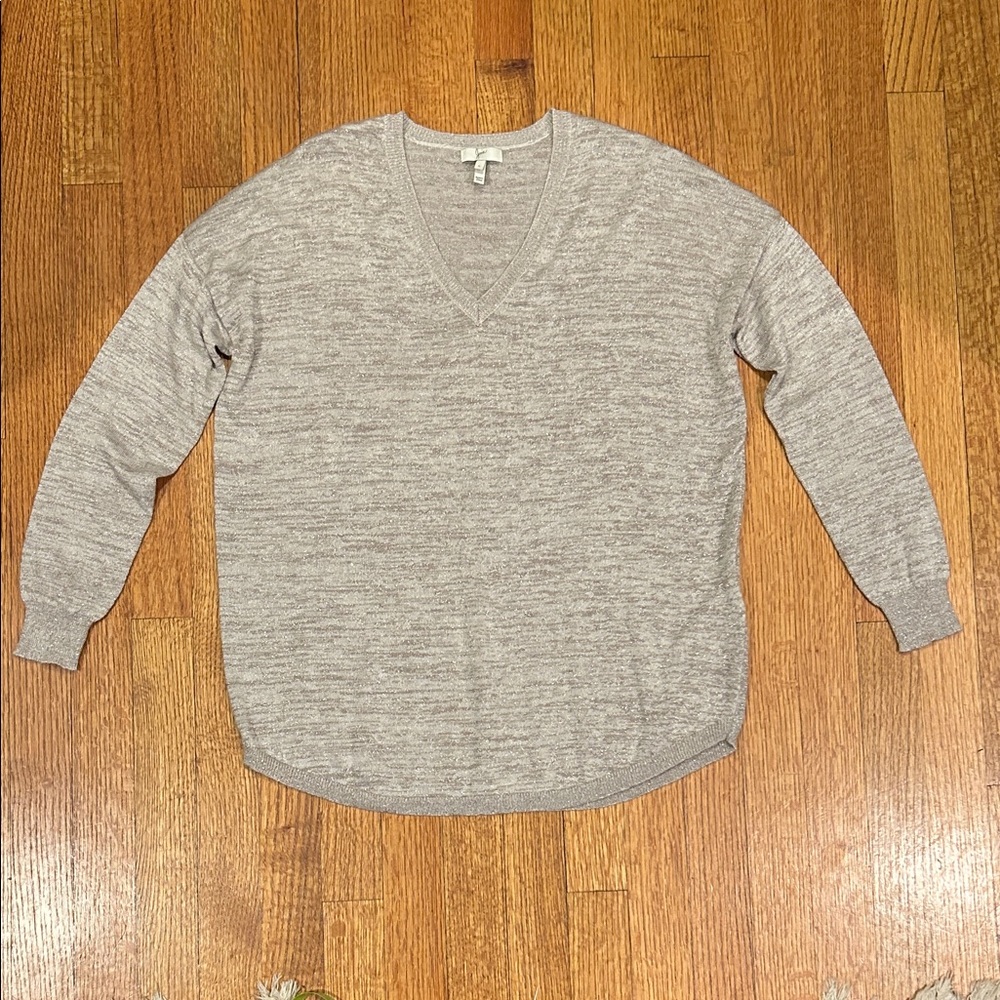 Joie Heathered Gray V-Neck Sweater Size Small